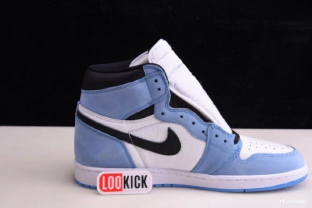 WHITE 1 555088-134 UNIVERSITY BLACK AIR RETRO JORDAN BLUE HIGH 0809